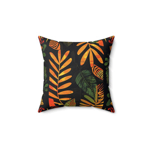 Bohemian Jungle Decorative Pillow | Colorful Leaf & Geometric Patterns | Double Sided