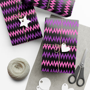 Modern Zigzag Gift Wrap Paper - Bold Black, Pink & Purple Patterns for All Occasions