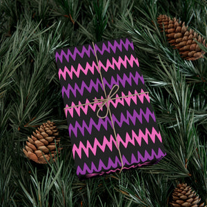 Modern Zigzag Gift Wrap Paper - Bold Black, Pink & Purple Patterns for All Occasions