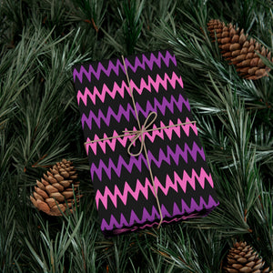 Modern Zigzag Gift Wrap Paper - Bold Black, Pink & Purple Patterns for All Occasions