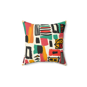 Colorful Abstract Patterned Throw Pillow - Modern Home Decor- Double Sided Design