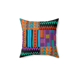 Vibrant Kente Double Sided Square Pillow - Colorful Home Decor Accent Cushion