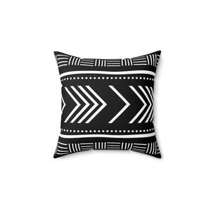 Modern Geometric Throw Pillow - Double Sided Black and White Accent Cushion