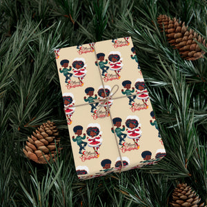 Whimsical Holiday Gift Wrap Papers - Merry Christmas Design