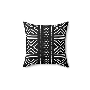 Modern Geometric Decor Pillow - Spun Polyester Square Cushion with Double Sided Black and White Patterns