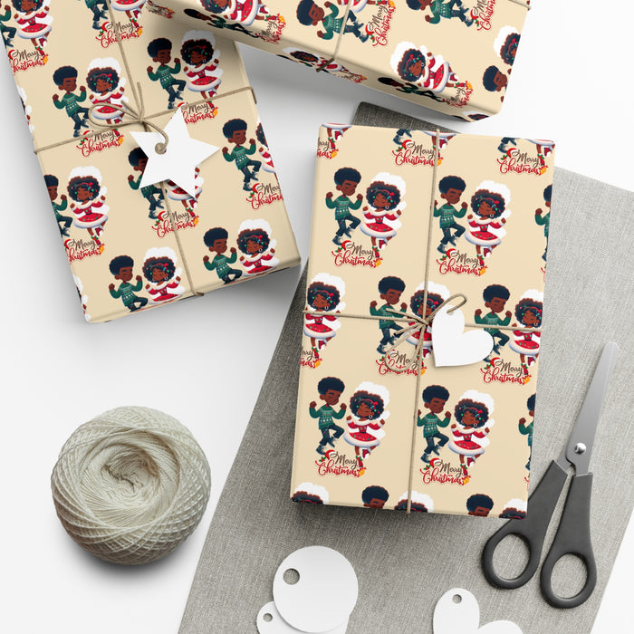 Whimsical Holiday Gift Wrap Papers - Merry Christmas Design