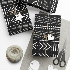 Modern Ethnic Gift Wrap Paper - Stylish Black and White Patterns for Any Occasion